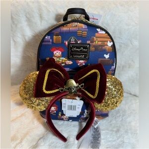 Set BRAND NEW Pirates of the Caribbean Loungefly Disney Backpack & Mickey Ears